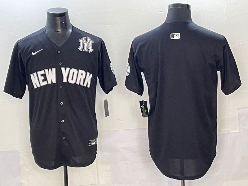 Men 2025 New York Yankees Blank Black Nike MLB Jersey style 005->new york yankees->MLB Jersey
